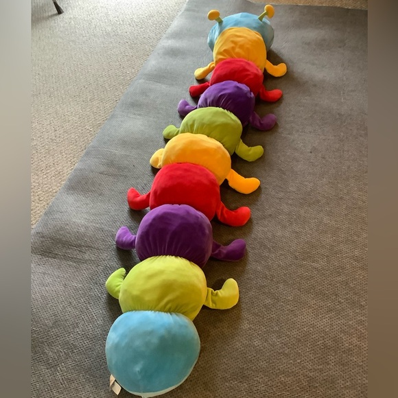 Beverly Hills Teddy Bear Co Jumbo Plush Caterpillar Colorful Stuffed Animal Toy - Picture 10 of 16